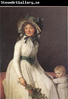 Jacques-Louis  David Emilie Seriziat nee Pecoul and Her Son Emil Born in 1793 (mk05)